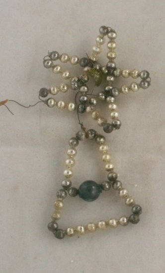 30s Czech Bead Ornament-VINTAGE ORNAMENT-Star,Bell
