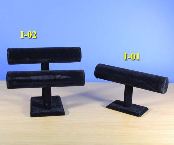 Brand New 1 & 2 Tier Black Velvet Jewelry Display T-Bar