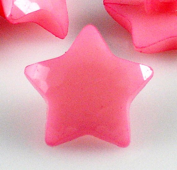 8 Pink Star Shaped Buttons for Sewing