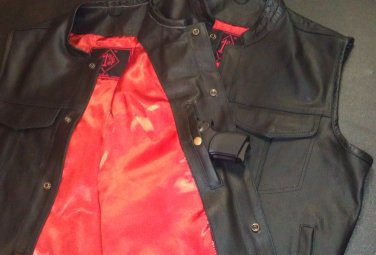 SONS OF ANARCHY SAMCRO OUTLAW SOA Mens Leather Club Biker Vest Side Rockers VESTS FOR SALE