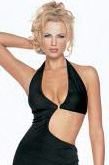 Gorgeous, Sexy Long Slinky Halter Dress with Clear Straps - One Size