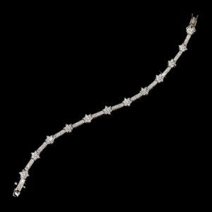 Cubic Zirconia Floral Bridal Bracelet 2015 Silver