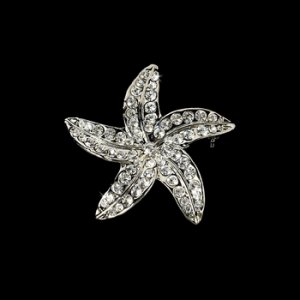Crystal Starfish Bridal Beach Brooch 3177