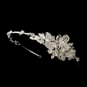 Beautiful Crystal Side Accented Bridal Headpiece Headband HP 626