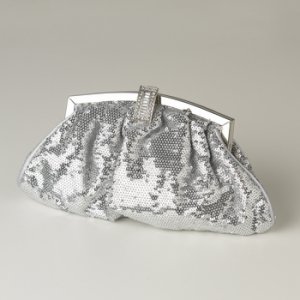 Silver Sequin & Rhinestone Evening Bag 321