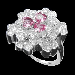 Sapphire and 0.36 Cts. Diamond 18k Gold Ring