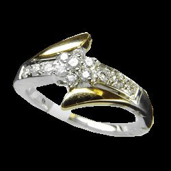 0.30 Cts. Diamond 14k Dualtone Gold Ring