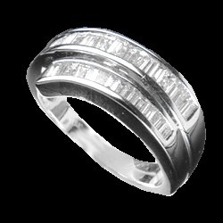 0.85 Cts. Diamond 18k White Gold Ring