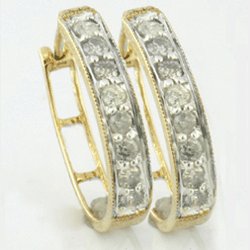 0.50 Cts. Diamond 10k Gold Earrings