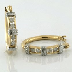0.25 Cts. Diamond 10k Gold Earrings