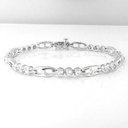 0.94 Cts. Diamond 18k White Gold Bracelet