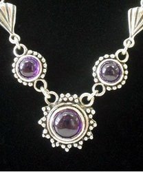Genuine Amethyst Stone Necklace - Thailand