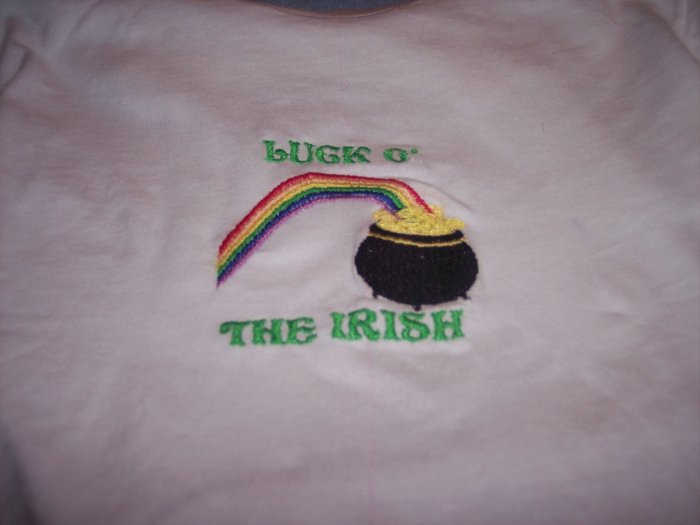 Luck O the Irish Custom Embroidered T Shirt Childs