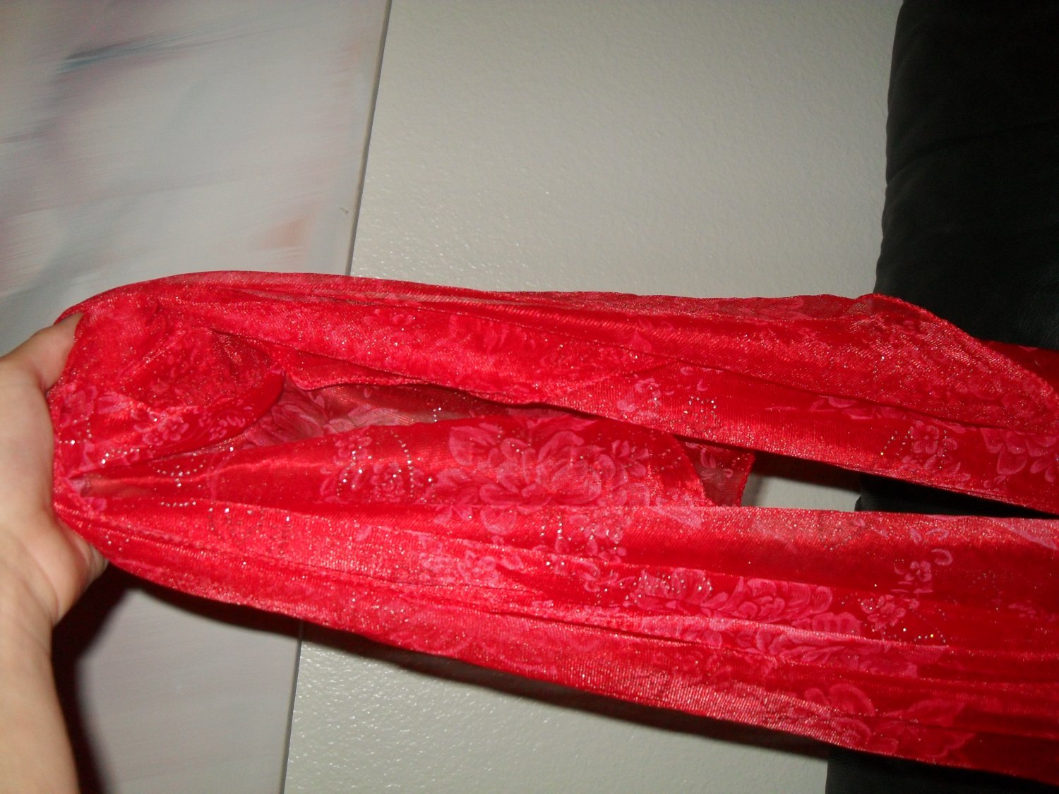 red chiffon butterfly scarf
