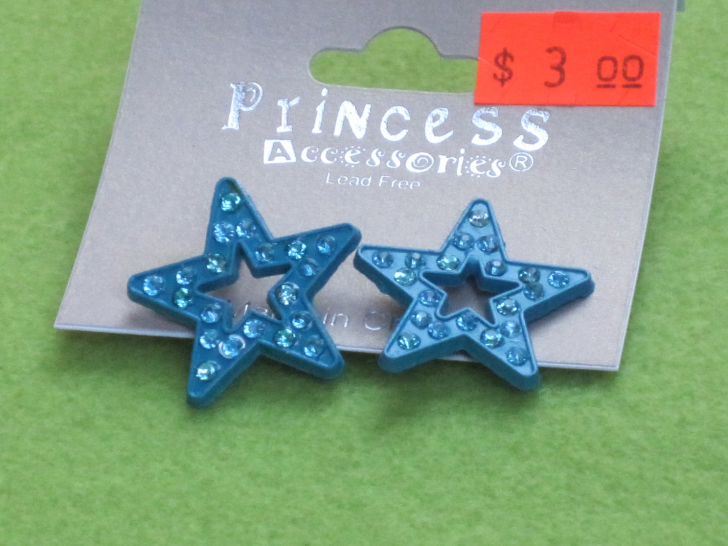 blue crystal star earrings