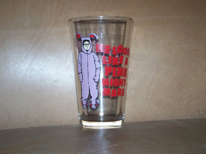 A Christmas Story He Looks Like A Pink Nightmare Glass