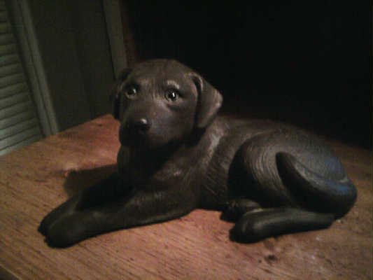 Chocolate Lab Statue