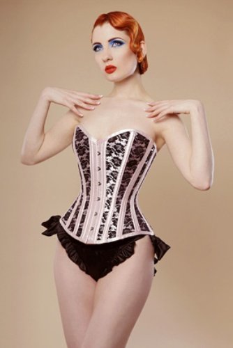 Victorian Lace Crop Overbust Corset Sz XL Code: HM8111