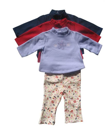 2pc Turtleneck Printed Pant Set