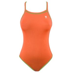 TYR Double Binding Reversible Swimsuit (Orange & Green) Size: 28
