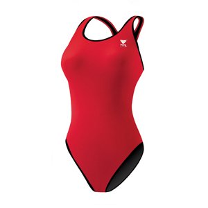 TYR Women Swimsuit Reversible Maxback (Red & Black) Size: 30