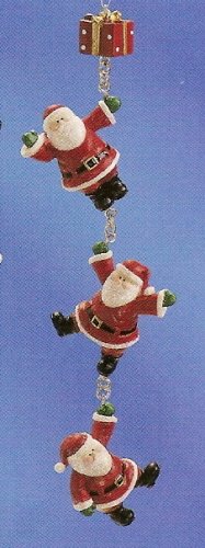Russ Berrie Christmas Ornament - Santa's Village Santa Dangle Red Gift FREE USA SHIPPING