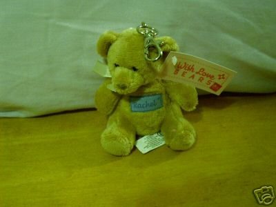 Russ Berrie With Love Bears Clip On - Personalized - Rachel FREE USA SHIPPING!!