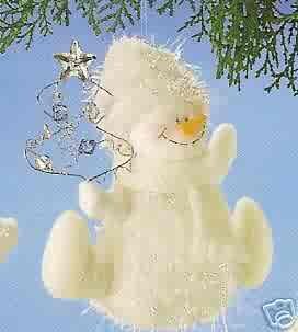 Russ Berrie Christmas Ornament - Winter Snowman with Christmas Tree FREE USA SHIPPING