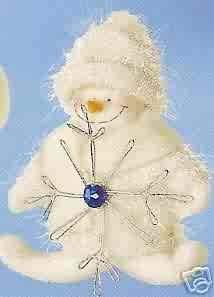 Russ Berrie Christmas Ornament - Winter Snowman Holding Snowflake FREE USA SHIPPING