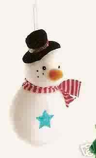 Russ Berrie Santa's Toyland Christmas Ornament - Plush Snowman FREE USA SHIPPING