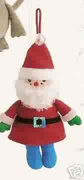 Russ Berrie Santa's Toyland Christmas Ornament - Plush Santa FREE USA SHIPPING!