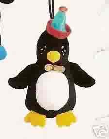 Russ Berrie Santa's Toyland Christmas Ornament - Plush Penguin FREE USA SHIPPING!