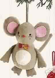 Russ Berrie Santa's Toyland Ornament - Plush Mouse FREE USA SHIPPING!