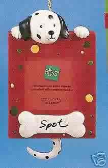 Russ Berrie Wags to Whiskers Christmas Ornament - Dalmatian Dog Photo Frame FREE USA SHIPPING