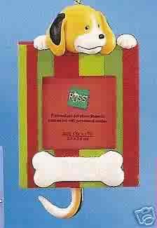 Russ Berrie Wags to Whiskers Christmas Ornament - Golden Dog Photo Frame FREE USA SHIPPING