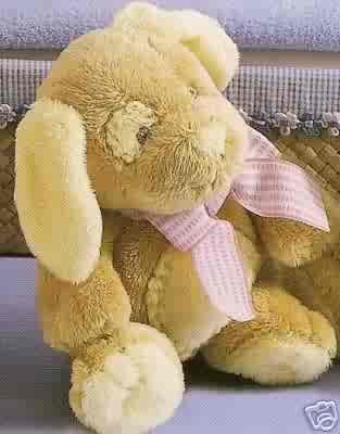Russ Berrie Baby - Mocha Patchwork Rattle Puppy - Small Pink FREE USA SHIPPING