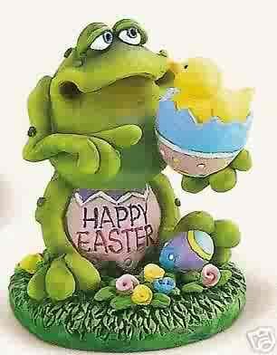 Russ Toadily Yours Easter Collection - Frog with Chick & Egg - Doug Harris FREE USA SHIPPING!