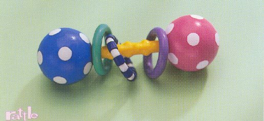 Russ Berrie Baby Collection - Polka Dots in Motion Rattle Toy FREE USA SHIPPING!