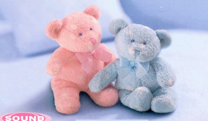 Polka Dotsies Dots Mini Squeaker Bear blue - FREE USA SHIPPING!