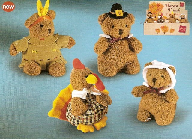 Russ Berrie Autumn - Plush Harvest Friends Beanbag Set - FREE USA SHIPPING!