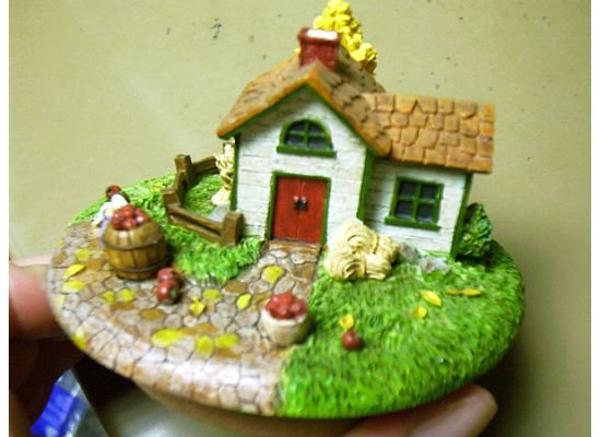 Russ Berrie Autumn Collection Round Candle Jar Topper - Country Home - FREE USA SHIPPING!