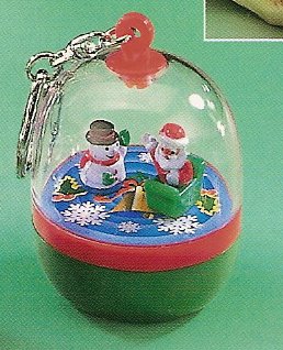 Russ Berrie Stocking Stuffer Wind Up Spinning Santa & Snowman Clip On FREE USA SHIPPING!