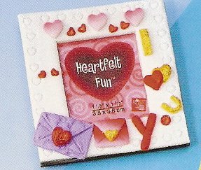 Russ Berrie Valentine Mini Magnet Photo Frame - White I Love You FREE USA SHIPPING!