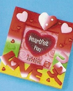 Russ Berrie Valentine Mini Magnet Photo Frame Love You FREE USA SHIPPING!