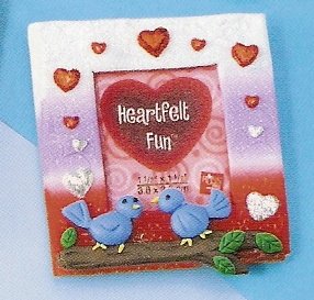Russ Berrie Valentine Mini Magnet Photo Frame - Lovebirds FREE USA SHIPPING!!