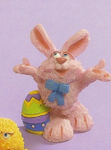 Russ Easter Farm by Doug Harris - Pink Bunny Standing with Egg - FREE USA SHIPPING!!!