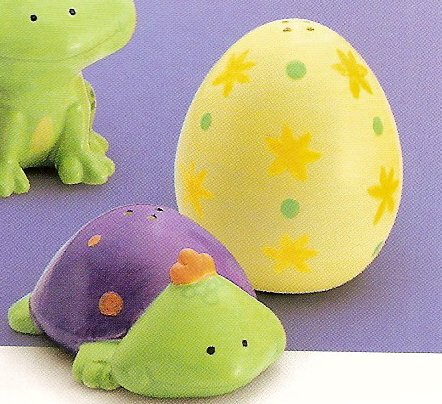 Russ Berrie Welcome Friends Easter Salt & Pepper Shakers - Turtle - FREE USA SHIPPING!!!