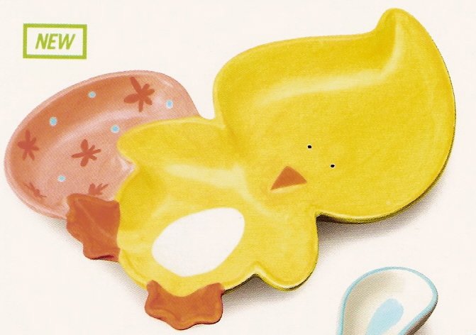Russ Berrie Welcome Friends Easter Serving Dish - Yellow Chick - FREE USA SHIPPING!!!