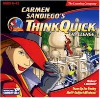 Carmen Sandiego Think Quick Challenge Multi Player Action PC Game CD Ages 8-12 Win XP/ Mac