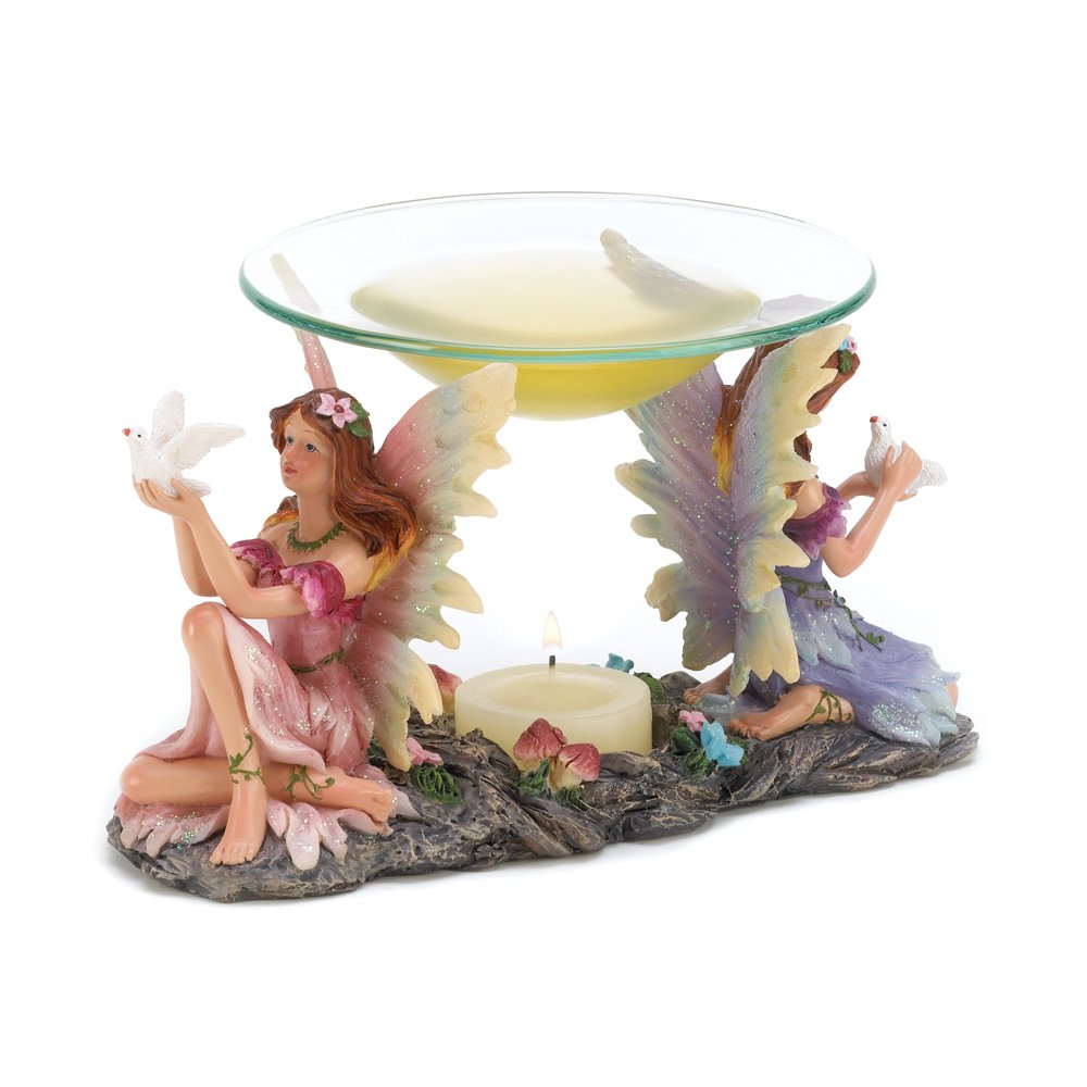 ~FREE SHIPPING~TWIN FAIRIES OIL WARMER